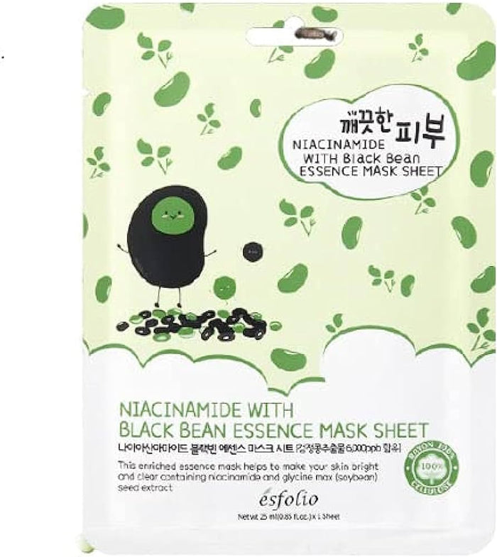 Esfolio Niacinamide With Black Bean Essence Sheet Mask
